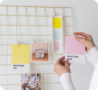 Creative mood board with Pantone color swatches